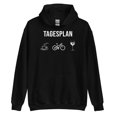 Tagesplan_Kaffee,_Fahrrad_und_Wein_-_(F.M) - Unisex Heavy Blend Hoodie | Gildan 18500 xxx yyy zzz Black