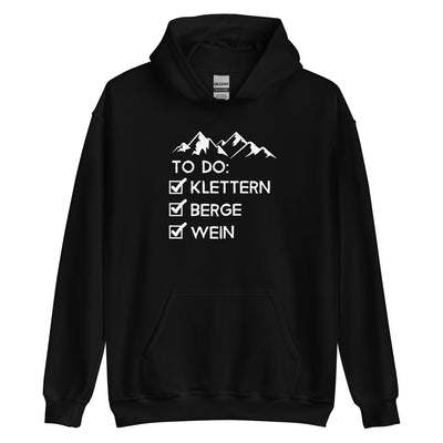 To Do Liste - Klettern, Berge, Wein - Unisex Hoodie klettern xxx yyy zzz Black