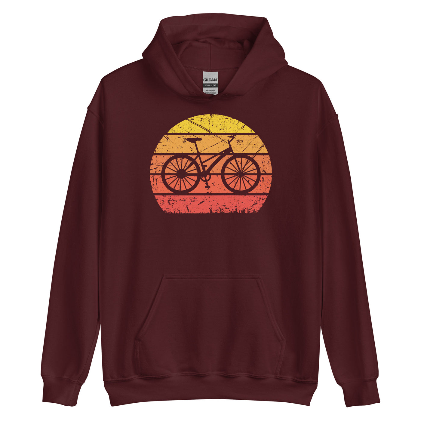Vintage Sun And Cycling - Unisex Hoodie fahrrad Maroon