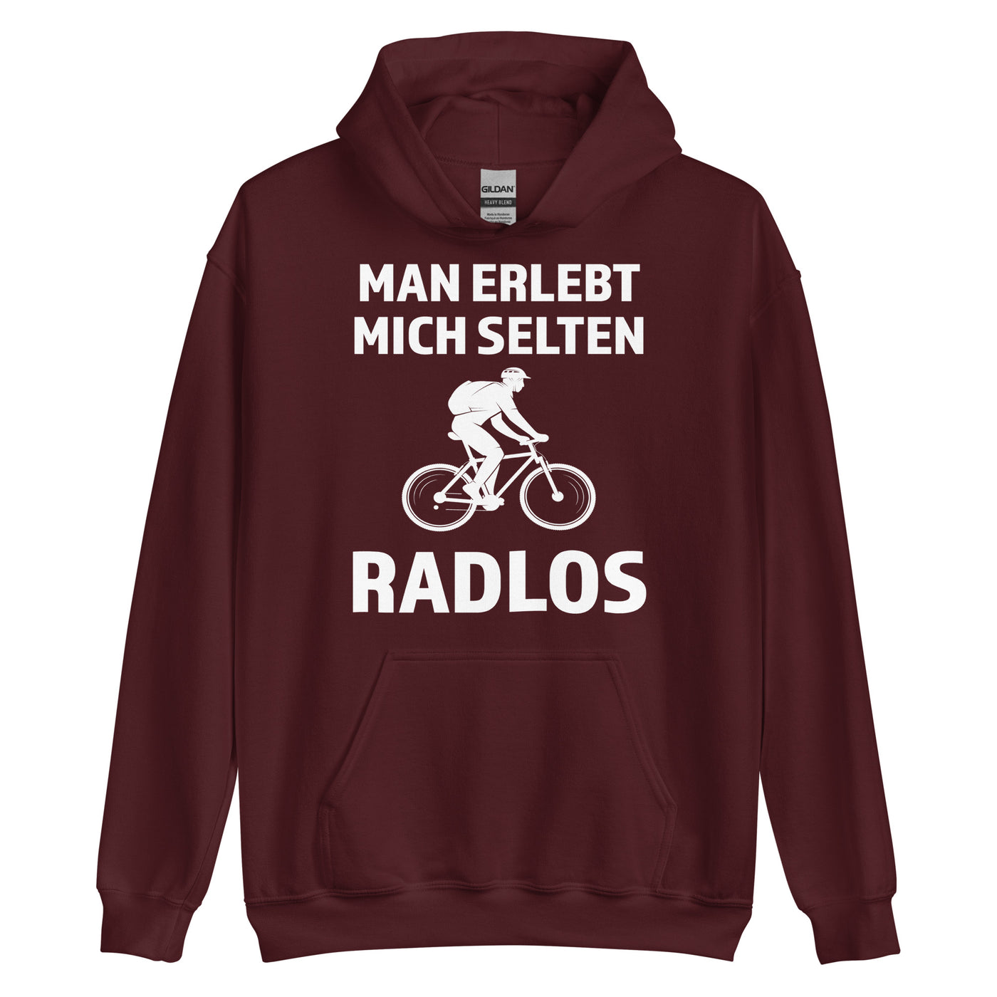 Man Erlebt Mich Selten Radlos - Unisex Hoodie fahrrad mountainbike Maroon