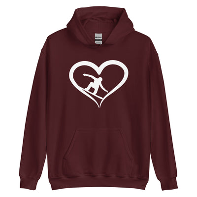 Snowboarder und Herz - Unisex Hoodie snowboarden xxx yyy zzz Maroon