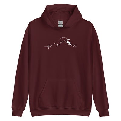 Steinbock_und_Berg_-_(B.W) - Unisex Hoodie berge wandern xxx yyy zzz Maroon