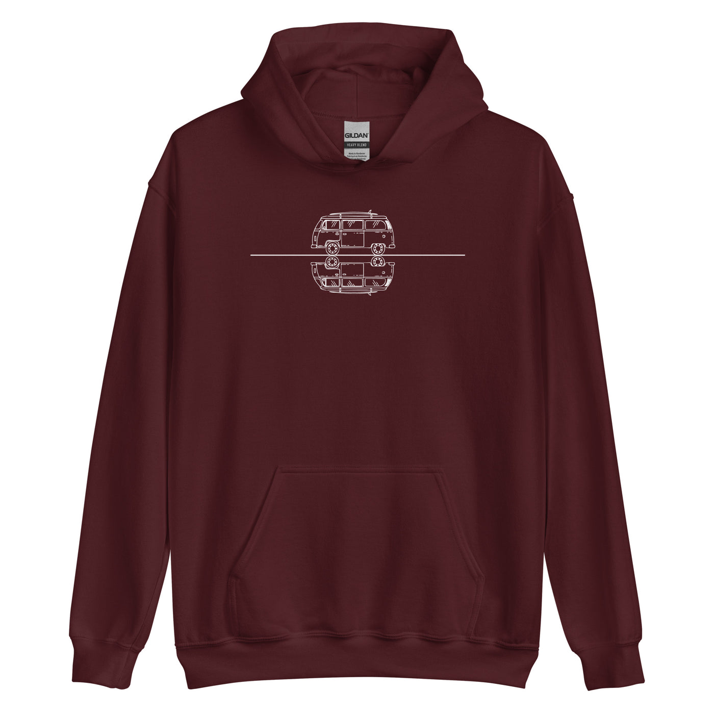 Gerade Linie - Camping Van - Unisex Hoodie camping xxx yyy zzz Maroon