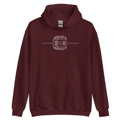 Gerade_Linie_-_Camping_Van_-_(C)_(2) - Unisex Hoodie camping xxx yyy zzz Maroon