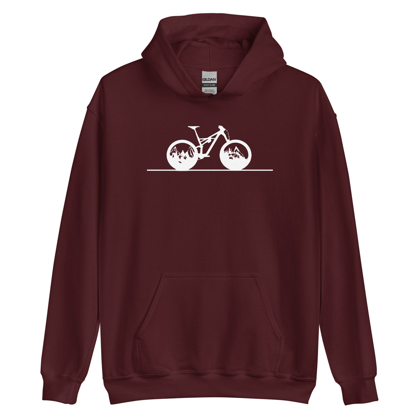 Gerade_Linie_-_Berge_-_Radfahren_-_(F)_(2) - Unisex Hoodie xxx yyy zzz Maroon