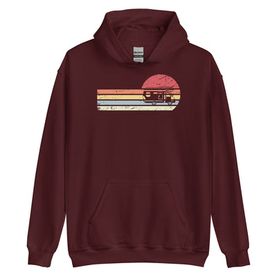 Sonne und Retro Linies - Camping Van - Unisex Hoodie camping xxx yyy zzz Maroon