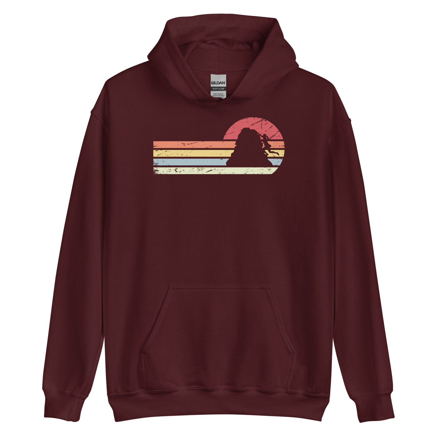 Sonne und Retro Linies - Frau Klettern - - Unisex Hoodie klettern xxx yyy zzz Maroon