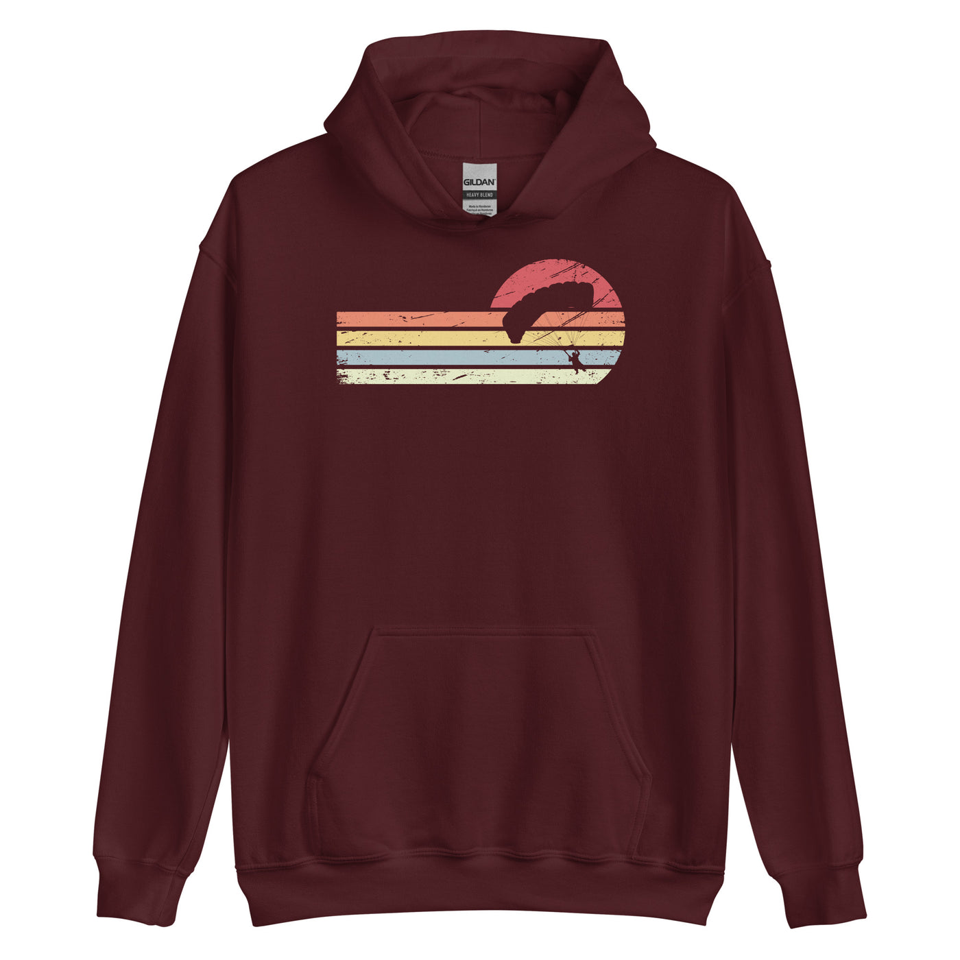 Sonne und Retro Linies - Paragleiten - Unisex Hoodie berge xxx yyy zzz Maroon