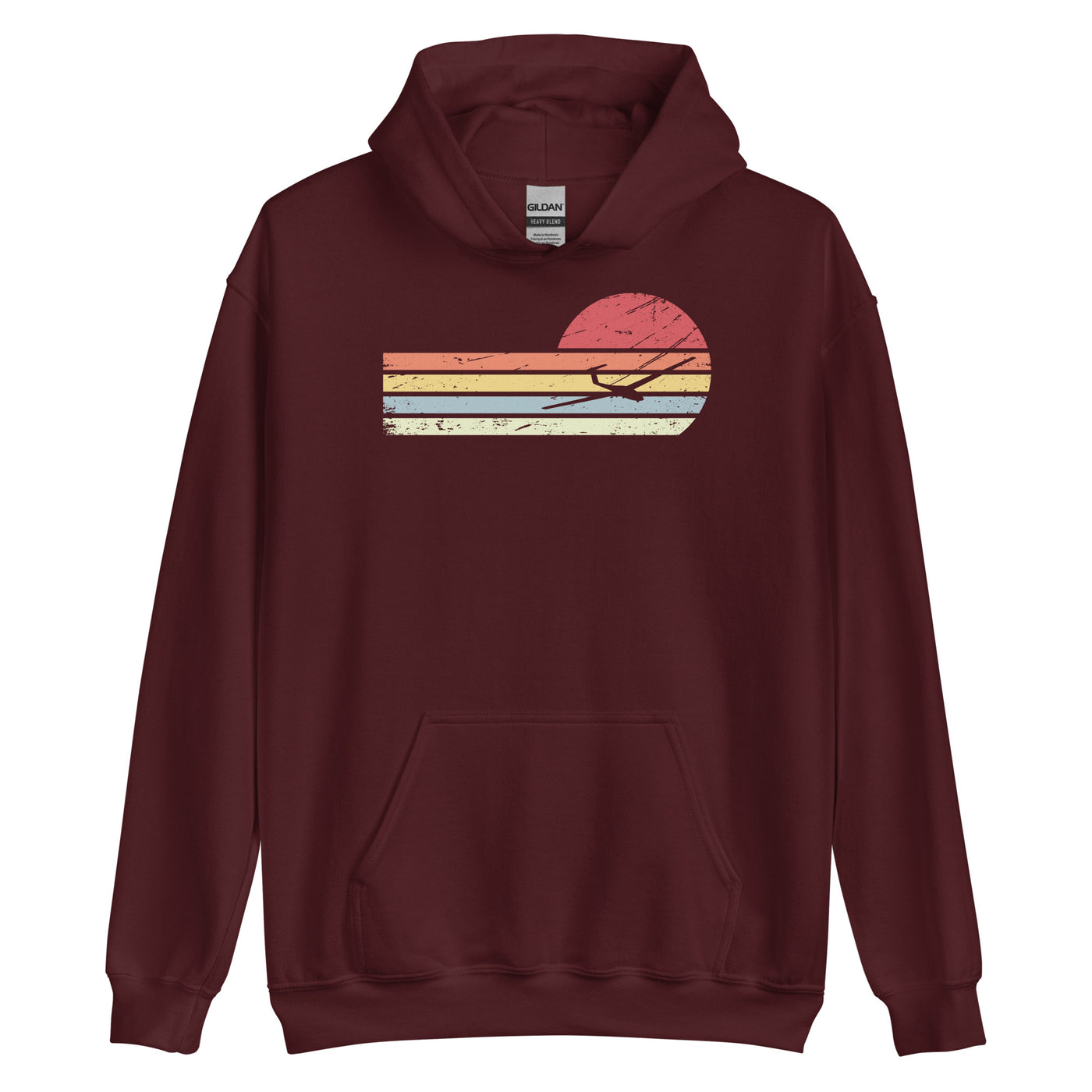 Sonne und Retro Linies - Segelflugzeug - Unisex Hoodie berge xxx yyy zzz Maroon