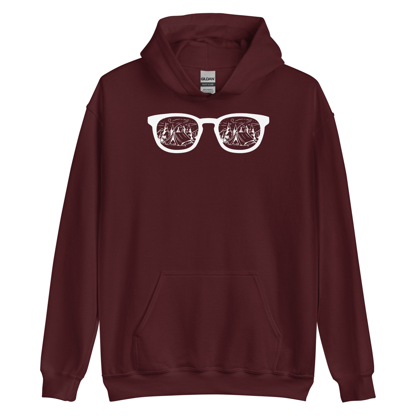 Sonnenbrille und Camping 1 - Unisex Hoodie camping xxx yyy zzz Maroon