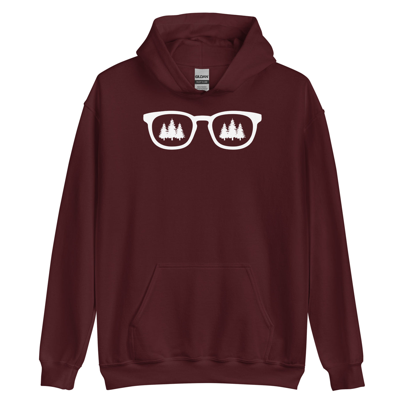 Sonnenbrille und Bäume - Unisex Hoodie camping xxx yyy zzz Maroon