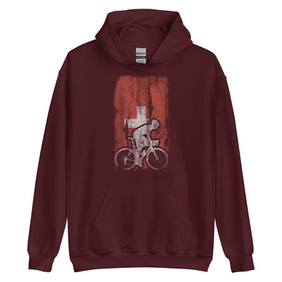 Schweizer Flagge 1 und Radfahren - Unisex Hoodie fahrrad xxx yyy zzz Maroon