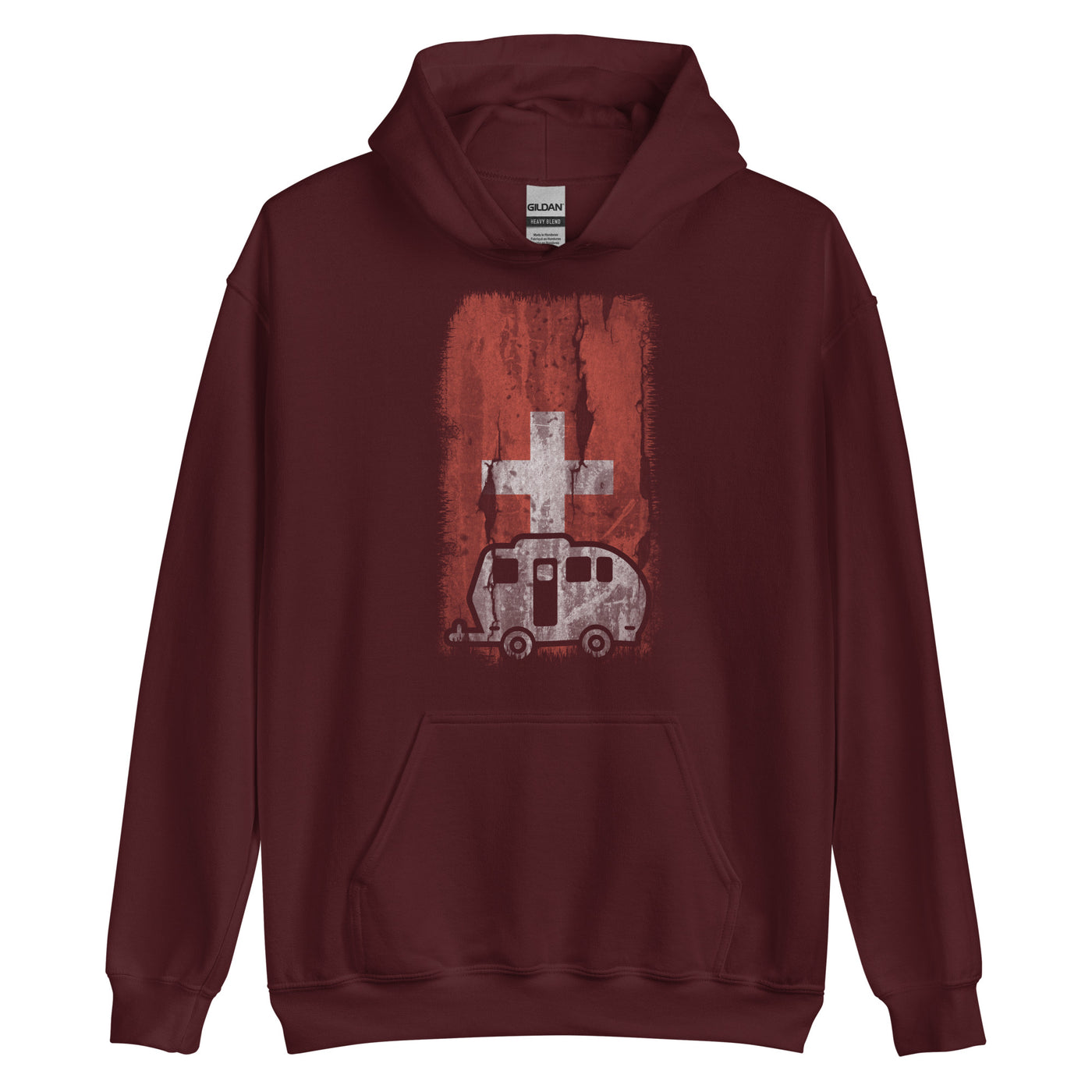 Schweizer Flagge 2 und Camping - Unisex Hoodie camping xxx yyy zzz Maroon