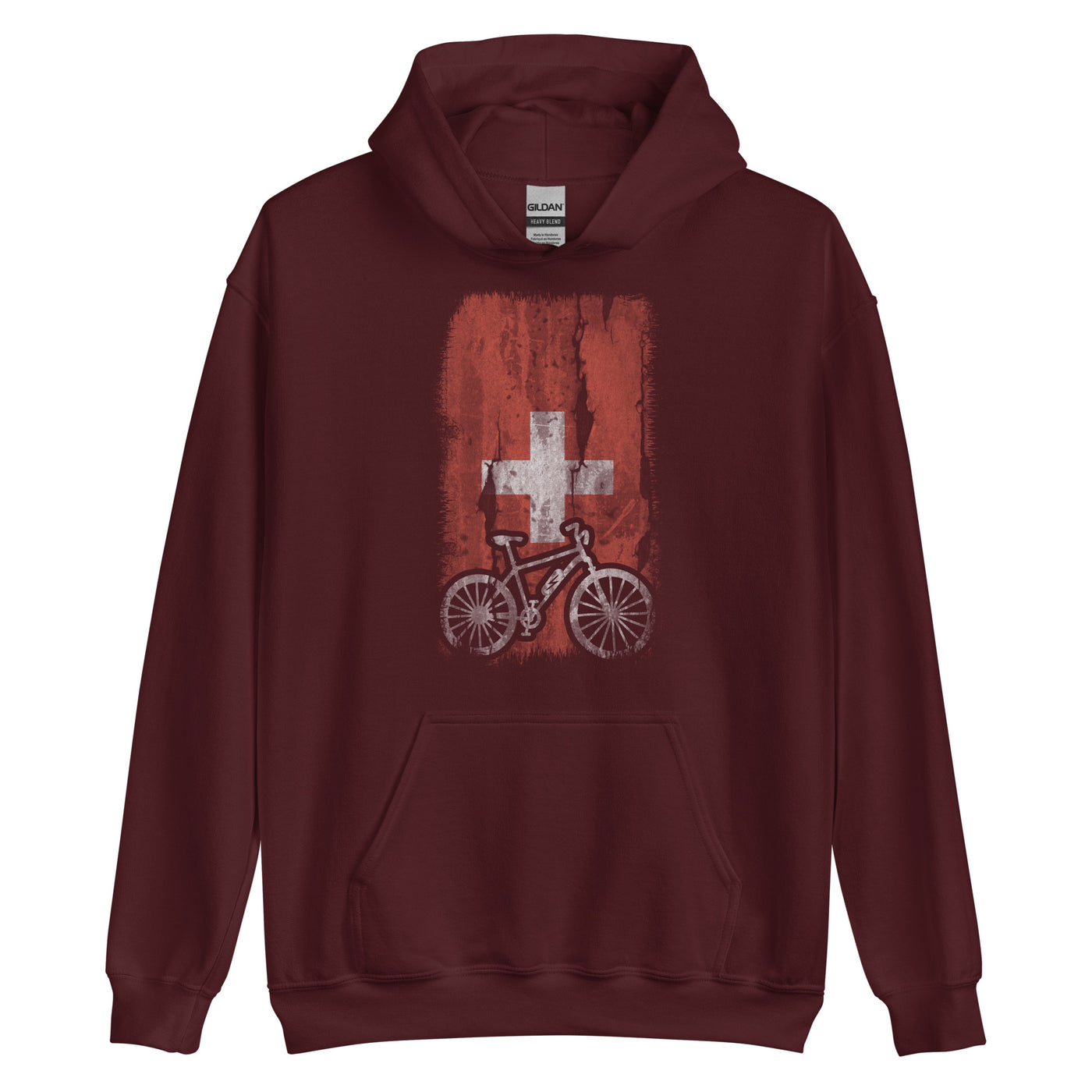 Schweizer Flagge und Ebike - Unisex Hoodie e-bike xxx yyy zzz Maroon