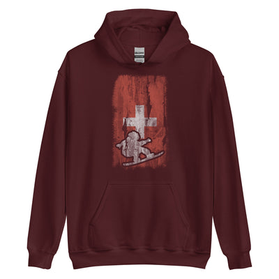 Schweizer Flagge und Snowboarding - Unisex Hoodie snowboarden xxx yyy zzz Maroon