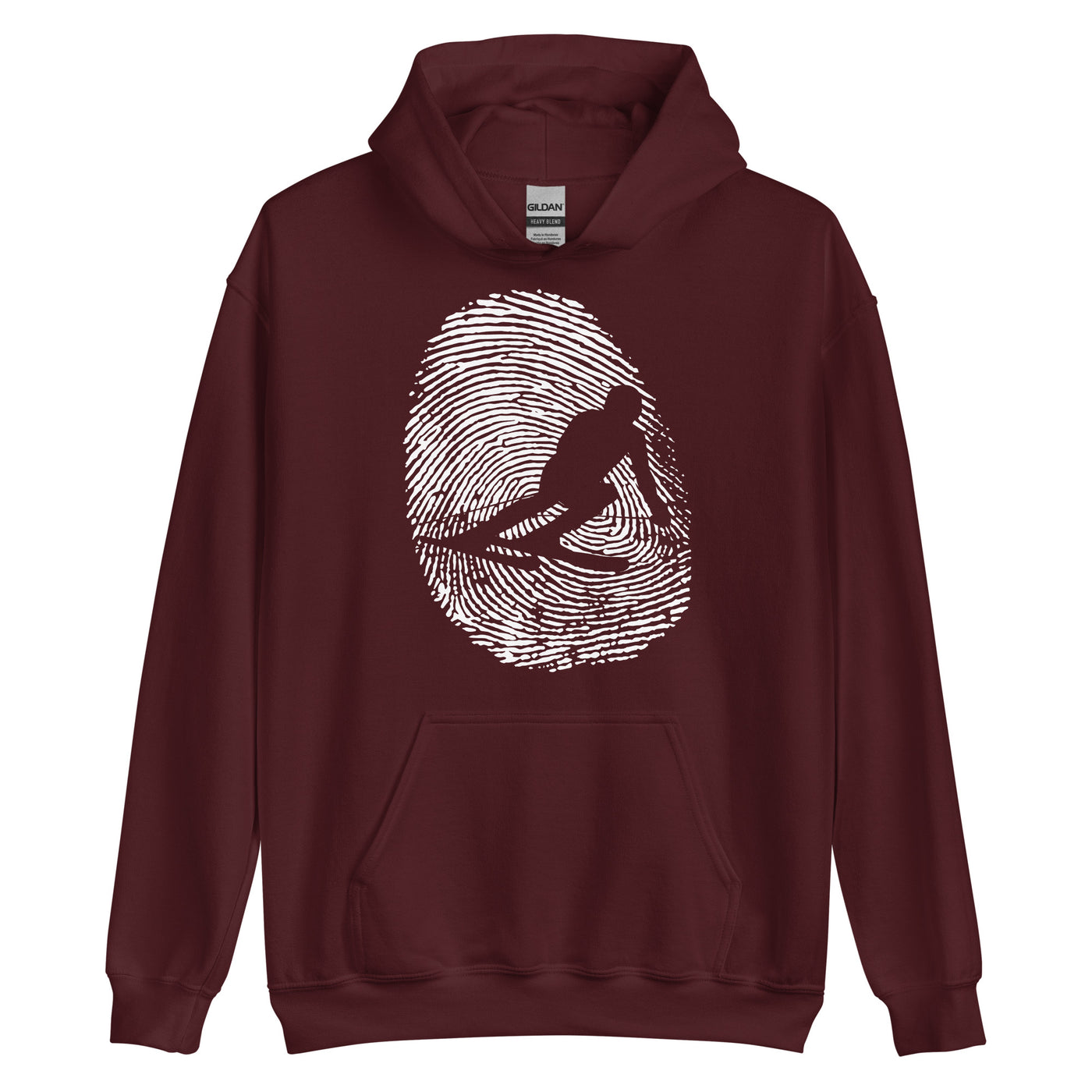 Thumb_Print_-_Skifahren_-_(SK) - Unisex Hoodie klettern ski xxx yyy zzz Maroon