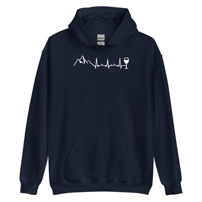 Heartbeat Wine And Mountain - Unisex Hoodie berge Navy