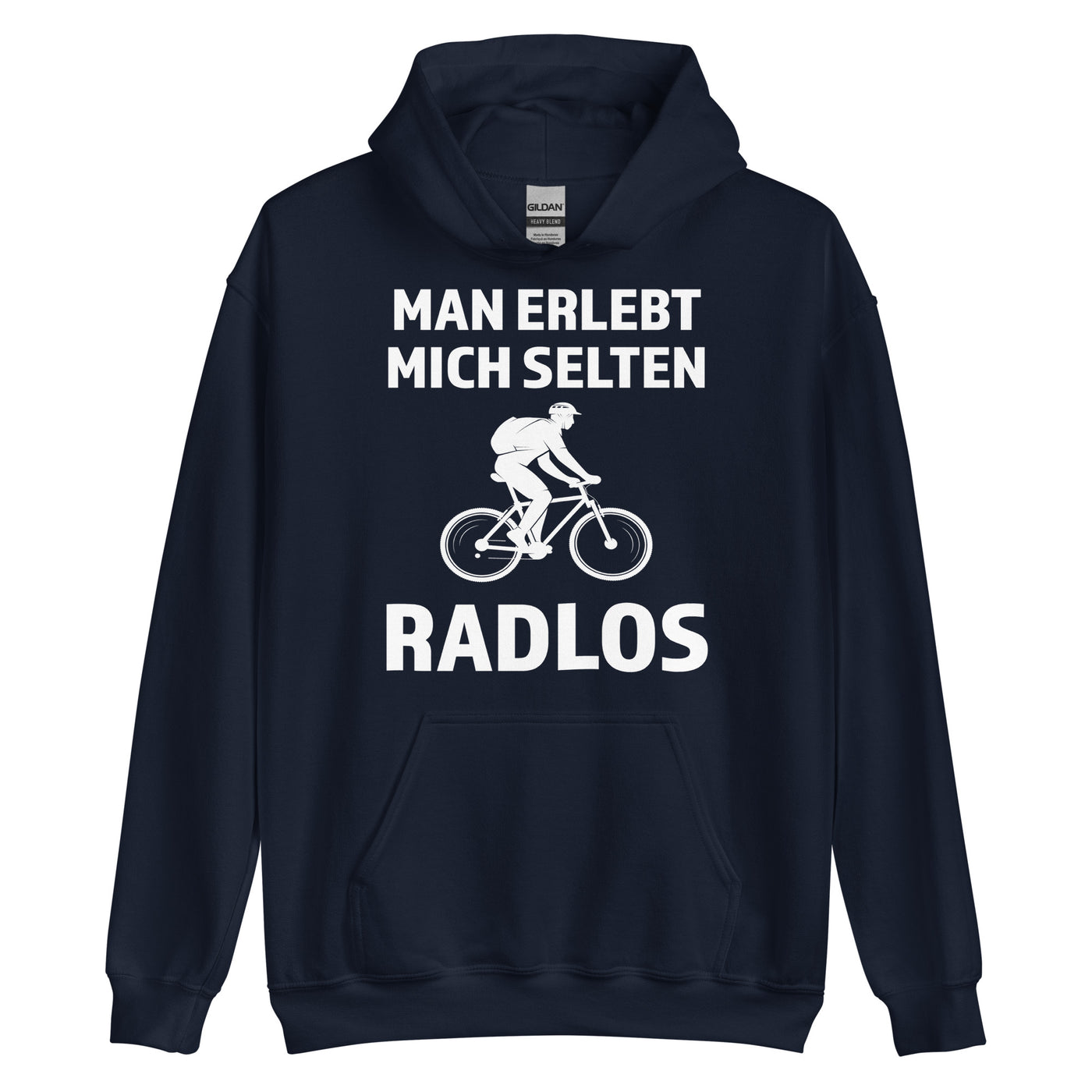 Man Erlebt Mich Selten Radlos - Unisex Hoodie fahrrad mountainbike Navy