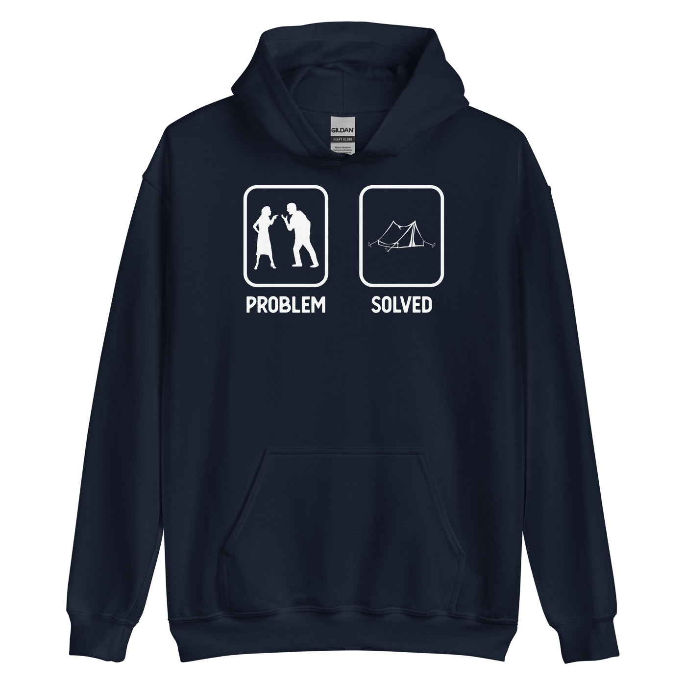 Problem Solved - Camping Tent - Unisex Hoodie camping xxx yyy zzz Navy