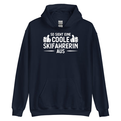 So Sieht Eine Coole Skifahrerin Aus - Unisex Hoodie klettern ski xxx yyy zzz Navy