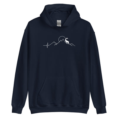 Steinbock_und_Berg_-_(B.W) - Unisex Hoodie berge wandern xxx yyy zzz Navy