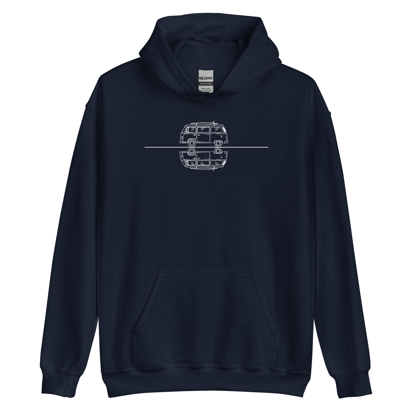 Gerade Linie - Camping Van - Unisex Hoodie camping xxx yyy zzz Navy