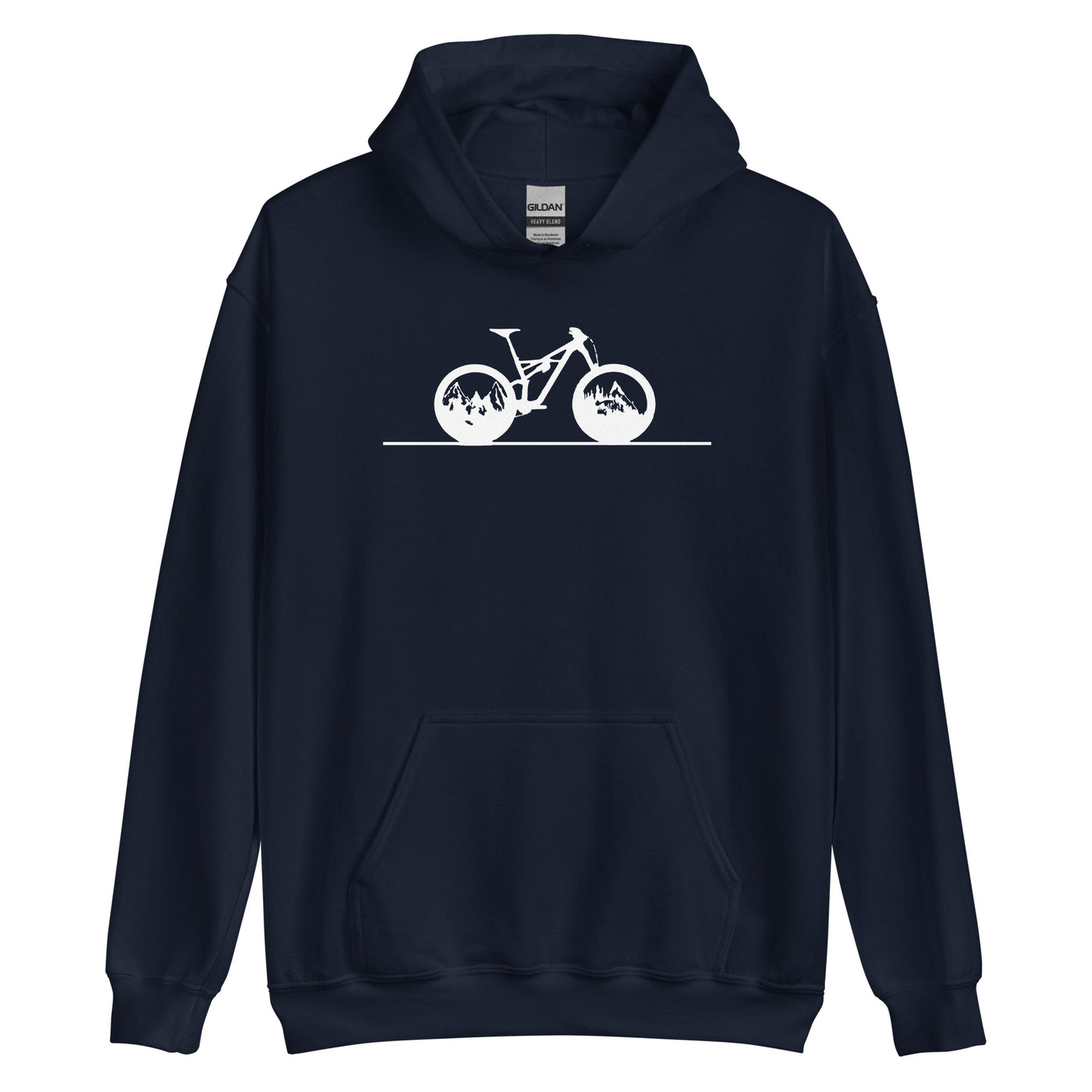 Gerade Linie - Berge - Radfahren - - Unisex Hoodie fahrrad xxx yyy zzz Navy