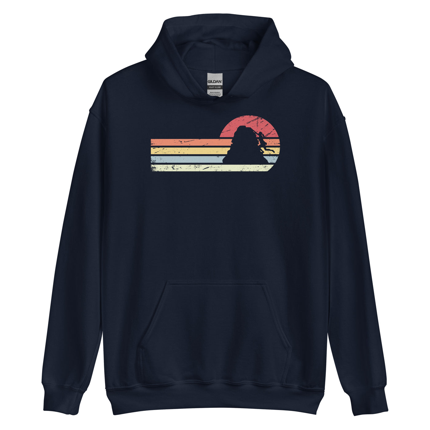 Sonne und Retro Linies - Frau Klettern - Unisex Hoodie klettern xxx yyy zzz Navy