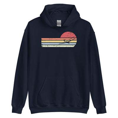 Sonne und Retro Linies - Segelflugzeug - Unisex Hoodie berge xxx yyy zzz Navy