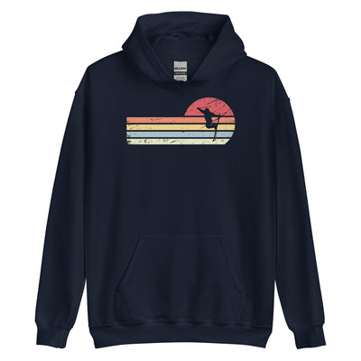 Sonne und Retro Linies - Skifahren - Unisex Hoodie klettern ski xxx yyy zzz Navy