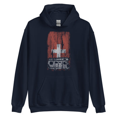 Schweizer Flagge und Camping - Unisex Hoodie camping xxx yyy zzz Navy