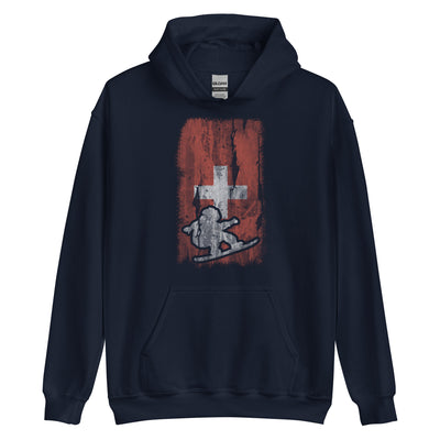 Schweizer Flagge und Snowboarding - Unisex Hoodie snowboarden xxx yyy zzz Navy