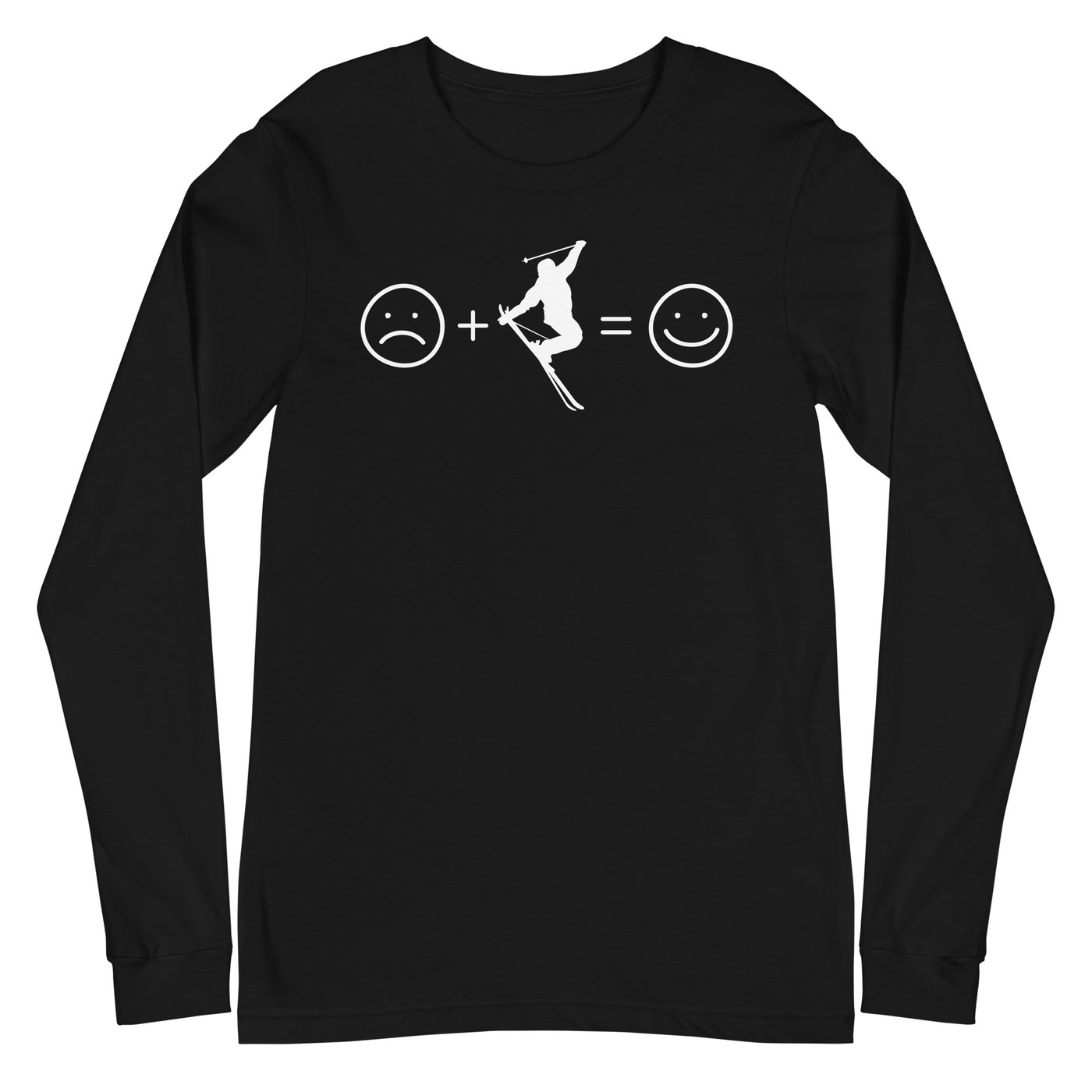 Lächelndes Gesicht und Skifahren - Longsleeve (Unisex) klettern ski xxx yyy zzz Black