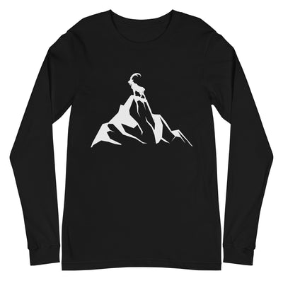 Steinbock_am_Berg_-_(B.W) - Unisex Long Sleeve Tee | Bella + Canvas 3501 wandern xxx yyy zzz Black