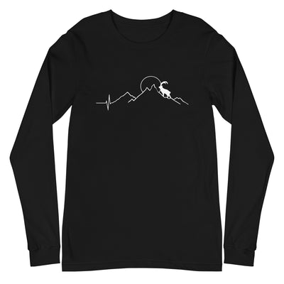 Steinbock_und_Berg_-_(B.W) - Longsleeve (Unisex) berge wandern xxx yyy zzz Black