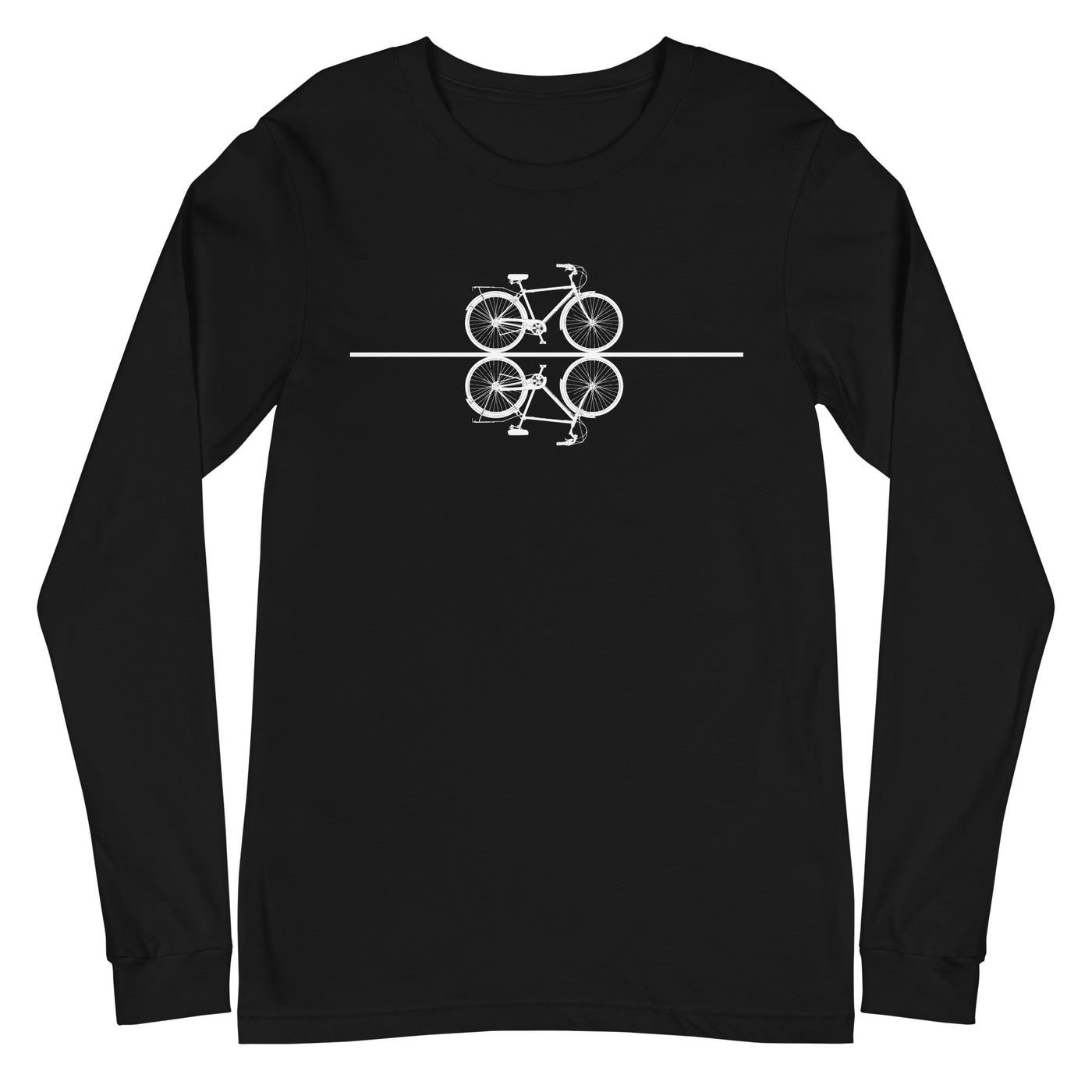 Gerade_Linie_-_Radfahren_-_(F) - Longsleeve (Unisex) fahrrad xxx yyy zzz Black