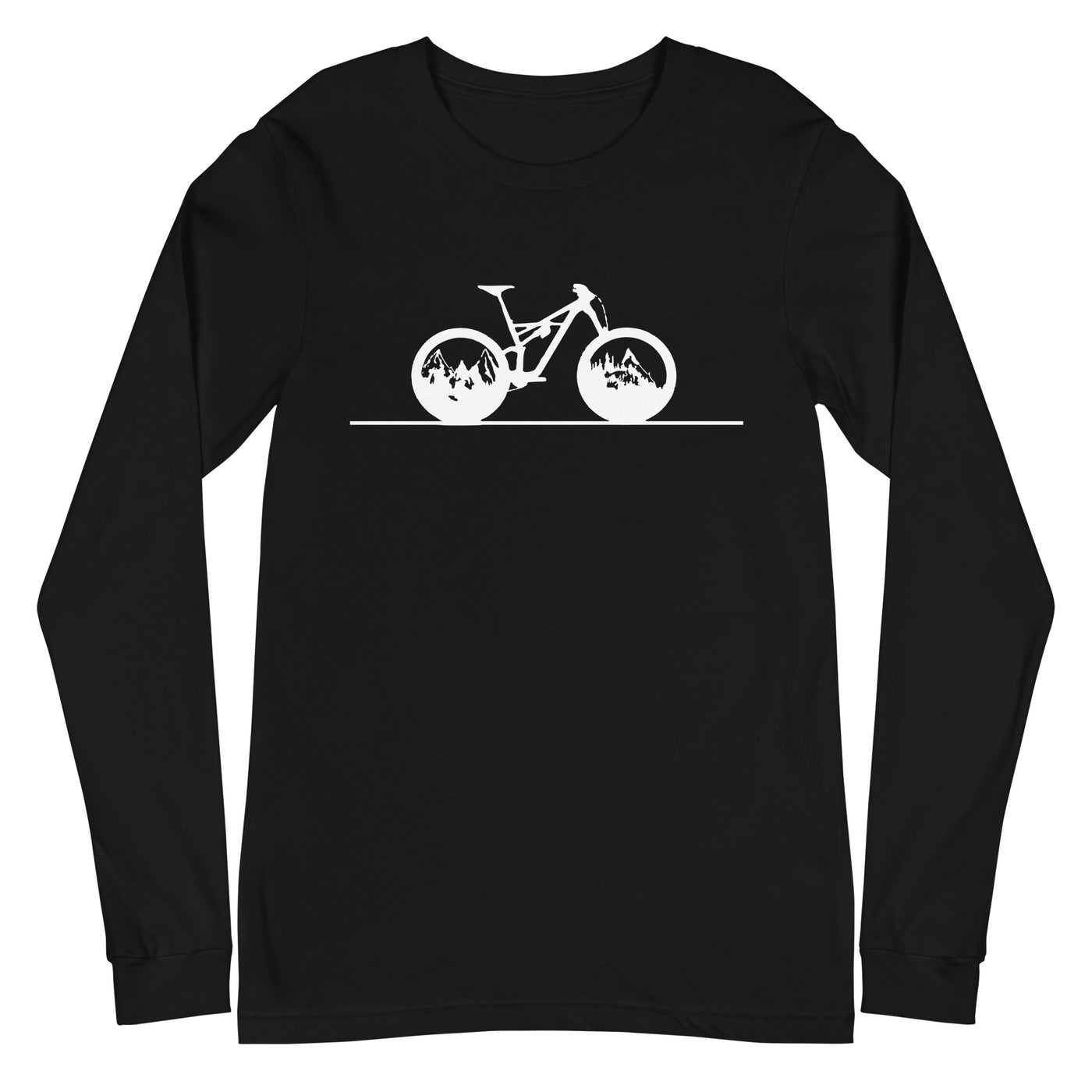 Gerade Linie - Berge - Radfahren - - Longsleeve (Unisex) fahrrad xxx yyy zzz Black