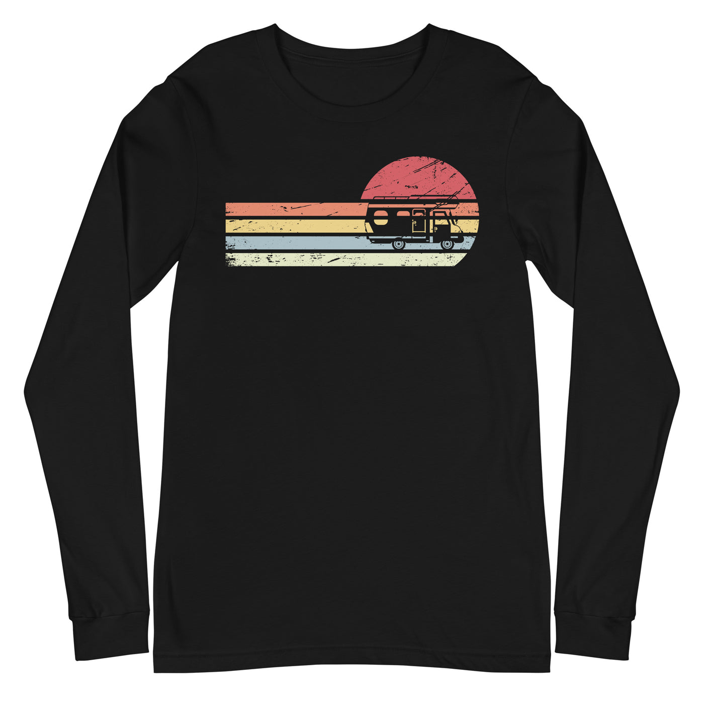 Sonne und Retro Linies - Camping Van - Longsleeve (Unisex) camping xxx yyy zzz Black