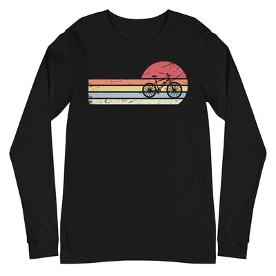 Sonne und Retro Linies - E-Bike - (E) - Unisex Long Sleeve Tee | Bella + Canvas 3501 xxx yyy zzz Black