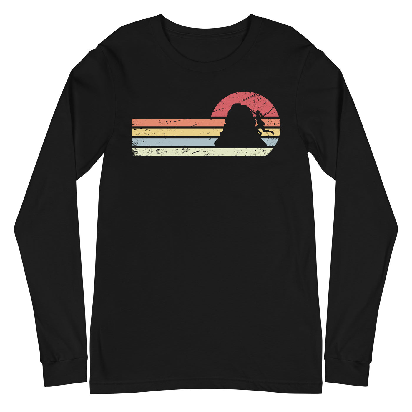 Sonne und Retro Linies - Frau Klettern - - Longsleeve (Unisex) klettern xxx yyy zzz Black