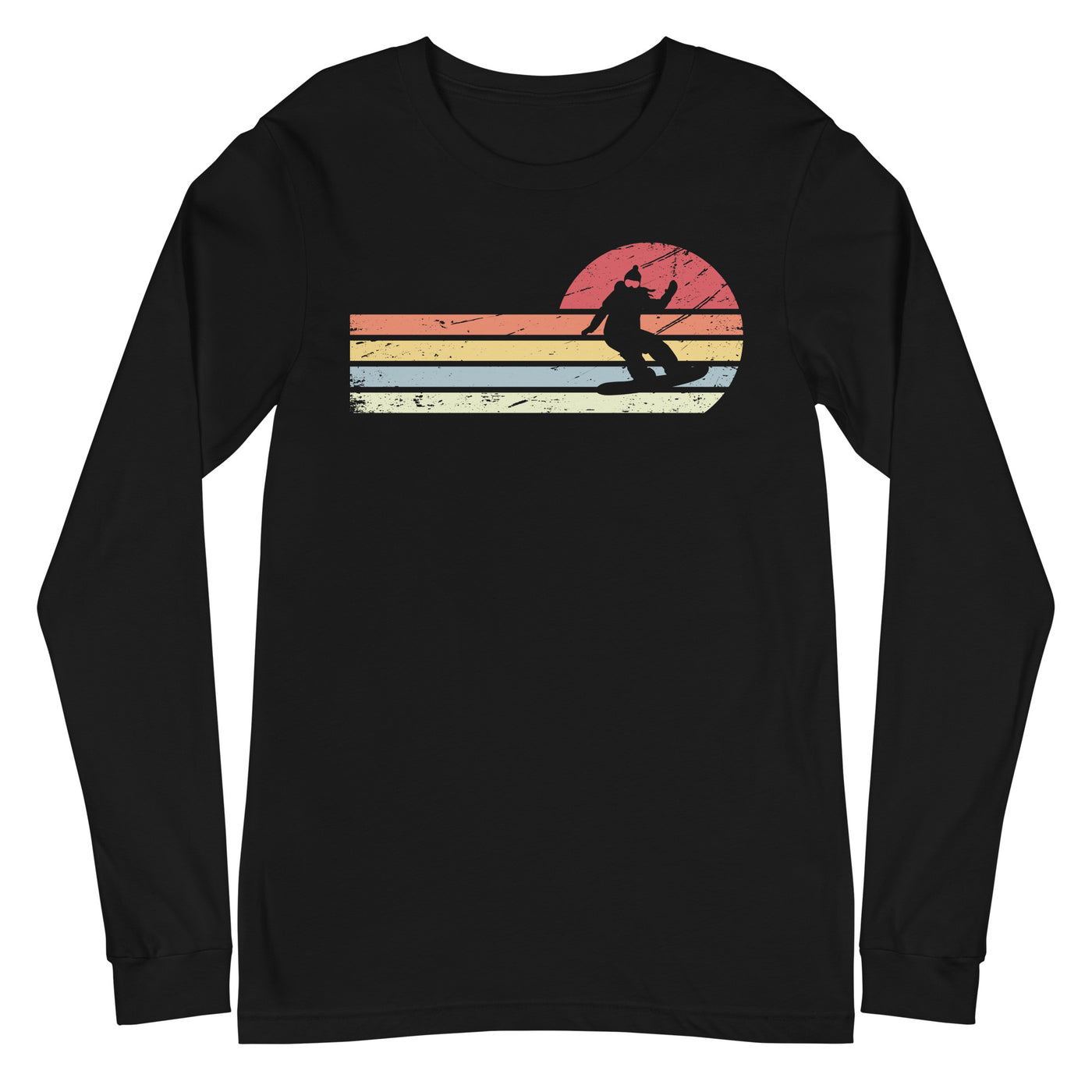 Sonne und Retro Linies - Frau Snowboarding - Longsleeve (Unisex) snowboarden xxx yyy zzz Black