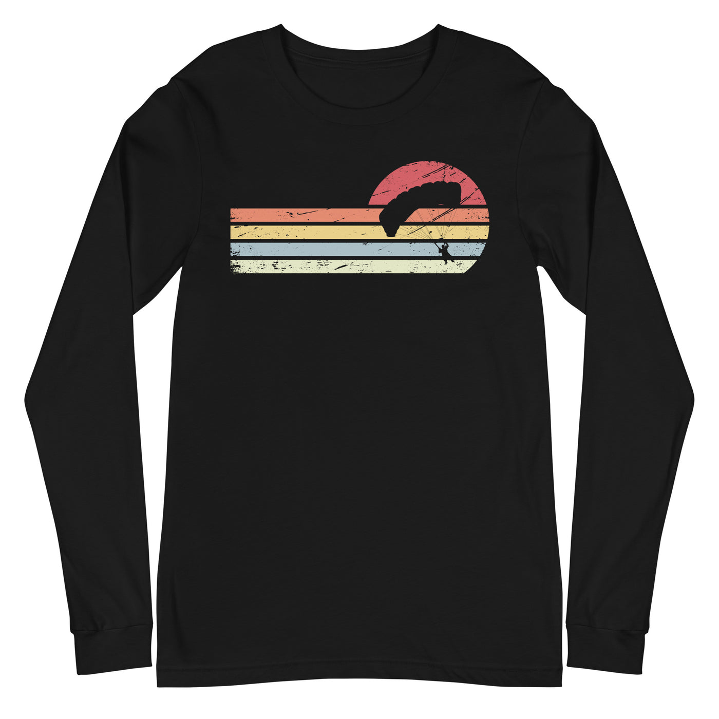 Sonne und Retro Linies - Paragleiten - Longsleeve (Unisex) berge xxx yyy zzz Black