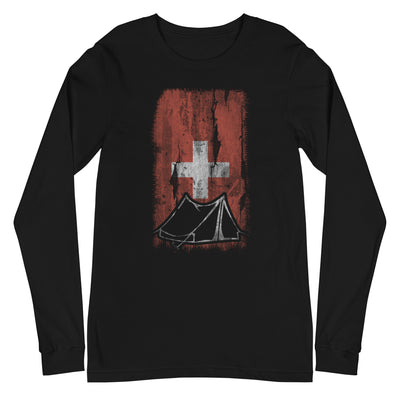 Schweizer Flagge 1 und Camping - Longsleeve (Unisex) camping xxx yyy zzz Black