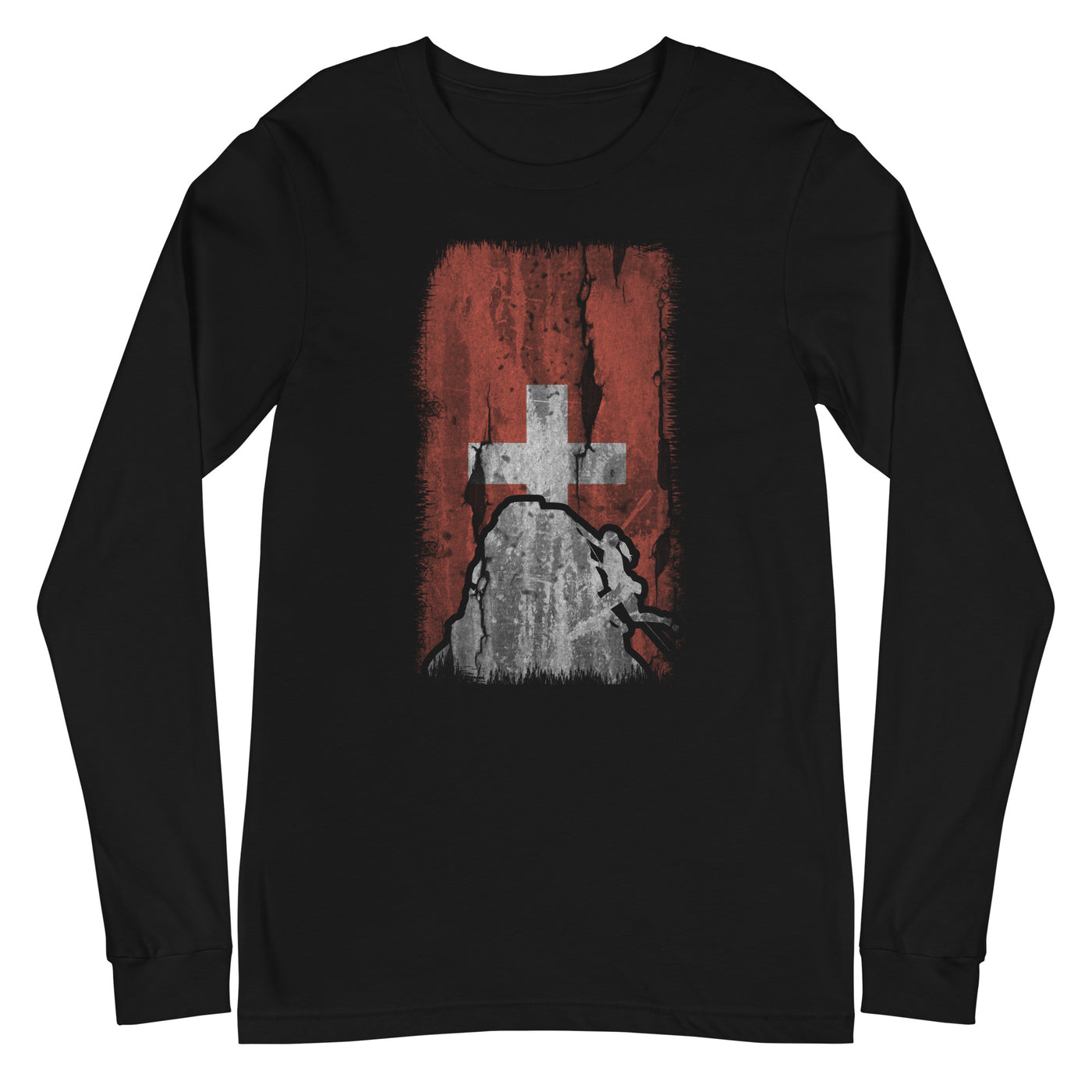 Schweizer Flagge 1 und Klettern - Longsleeve (Unisex) klettern xxx yyy zzz Black