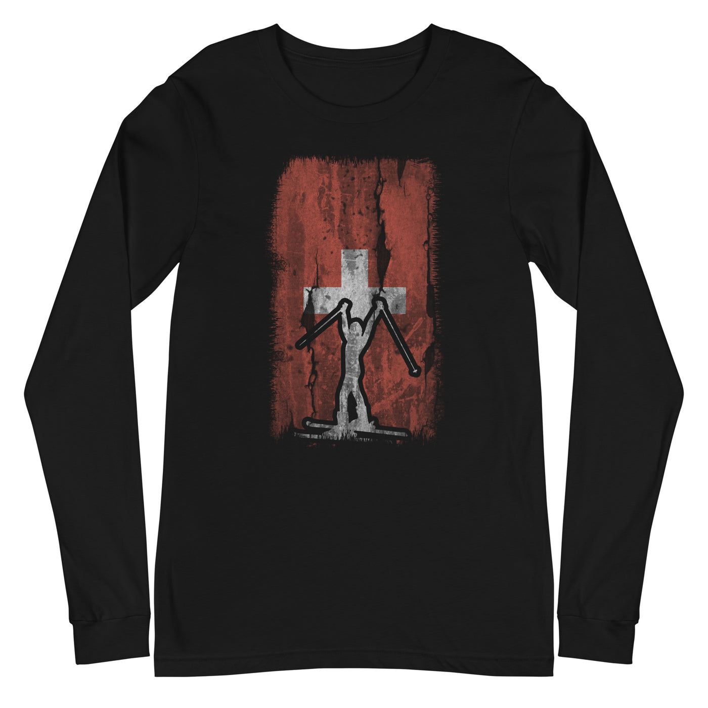 Schweizer Flagge 1 und Skifahren - Longsleeve (Unisex) klettern ski xxx yyy zzz Black