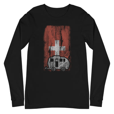 Schweizer Flagge 2 und Camping - Longsleeve (Unisex) camping xxx yyy zzz Black