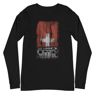 Schweizer Flagge und Camping - Longsleeve (Unisex) camping xxx yyy zzz Black