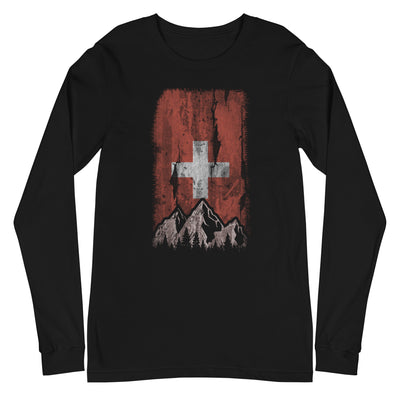 Schweizer Flagge und Berge - Longsleeve (Unisex) berge xxx yyy zzz Black