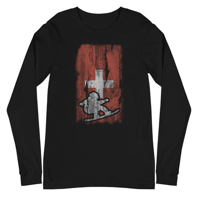 Schweizer Flagge und Snowboarding - Longsleeve (Unisex) snowboarden xxx yyy zzz Black