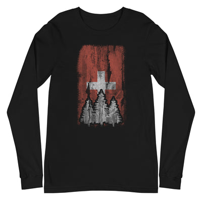 Schweizer Flagge und Baum - Longsleeve (Unisex) camping xxx yyy zzz Black